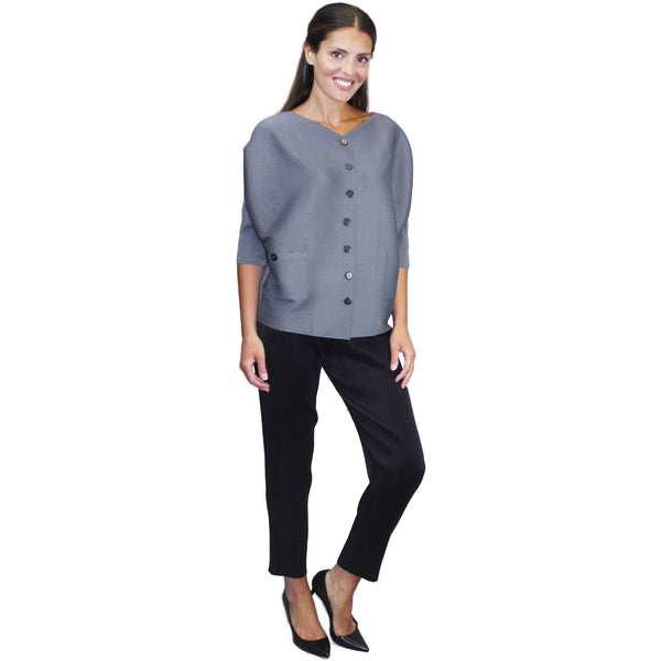 Button Front Crinkle Jacket - JK782